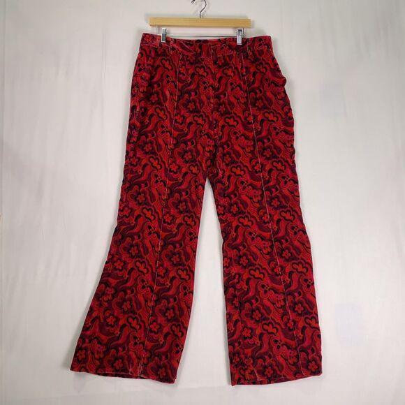 For Love And Lemons Penny Trousers Retro Floral Velvet